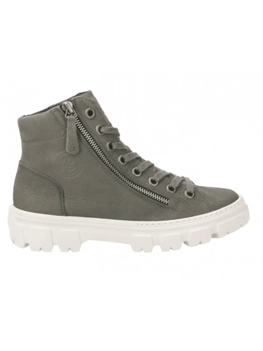 NEW $550 PAUL GREEN High Top Sneaker PATSY BOOT NUBUCK IRON ZIP LACE 9.5 (TF22)